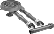 Image of Product. Front orientation. Gas Burners. Gas Burners, Round Burners, 2 Burner Rings.