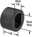 Image of Product. Front orientation. Contains Annotated. Slotted Bushings.