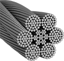 Image of Product. Front orientation. CrossSection view. Wire Rope. Ultra-Flexible Wire Rope for Lifting.