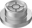 Image of Product. Style B (Magnetic). Front orientation. Levels. Circular Surface-Mount Levels, Horizontal Mounting Surface, Magnetic Levels, Style B.