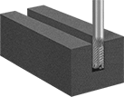 Image of ProductInUse. Front orientation. Router Bits. Router Bits for Composites , Uncoated Carbide, Square Cut Style—Plunge-Cut.