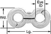 Image of Product. Front orientation. Contains Annotated. Ring Links. Figure-Eight Ring Links.