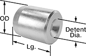 Image of Product. Front orientation. Contains Annotated. Spring Plunger Catches. Press-Fit Catches for Ball-Nose Spring Plungers.