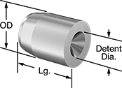 Image of Product. Front orientation. Contains Annotated. Spring Plunger Catches. Press-Fit Catches for Ball-Nose Spring Plungers.