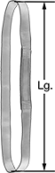 Image of Product. Front orientation. Contains Annotated. Slings. Wear-Resistant Eyeless Web Slings.