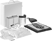 Image of Product. Metal Wall-Mount Cabinet. Front orientation. Metal Wall-Mount Cabinet. Acid and Base Spill-Control Kits.