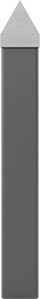 Image of Product. Top orientation. Carbide-Tipped Lathe Tool, Neutral, C5 Carbide, E-4 Tool Bit Code, 1/4" Square Shank.