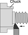 Image of Specification. Right-Hand Cutting Direction. Front orientation. Contains Annotated. Right-Hand Cutting Direction. Carbide-Tipped External Threading Lathe Tools.