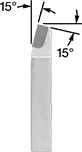 Image of Product. Front orientation. Contains Annotated. Lathe Tools. Carbide-Tipped Turning Lathe Tools, Boring Cut, B Tool Bit, Right-Hand Cutting Direction.
