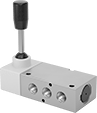 Image of Product. Front orientation. Directional Control Valves. Two-Speed Two-Action Air Directional Control Valves with Exhausting Shut-Off, Style B.