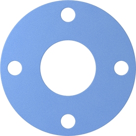 Image of Product. Front orientation. Ultra-Chemical-Resistant High-Strength PTFE Gasket, with Bolt Holes, for 2-1/2 Pipe Size, ANSI Class 150.