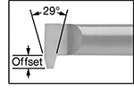 Image of Attribute. Front orientation. ZoomedIn view. Contains Annotated, Border. Acme Threads. Solid Carbide Internal Threading Lathe Tools.