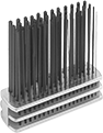 Image of Product. Wire Gauge (60-Punch Set). Front orientation. Transfer Punches. Center-Locating Transfer Punch Sets for Unthreaded Holes, Wire Gauge, 60 Pieces.