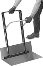 Image of ProductInUse. Front orientation. Sheet Metal Benders. Hand-Held Sheet Metal Benders for Large Sheets.