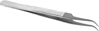 Image of Product. Front orientation. Tweezers. Tweezers, Curved Pointed Tips, PTFE-Coated Tip.