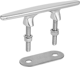Image of Product. Front orientation. Exploded view. Rope Cleats. Wraparound Rope Cleats, Style L.