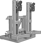 Image of Product. Front orientation. Drum Grabbers. Top-Grip Fork-Mount Drum Grabbers, For Maximum of 2 Containers.