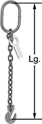 Image of Product. Front orientation. Contains Annotated. Slings. Chain Slings with Grab Hooks, 1 Leg.