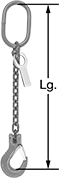 Image of Product. Front orientation. Contains Annotated. Slings. Chain Slings with Latching Hooks, 1 Leg.