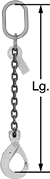 Image of Product. Front orientation. Contains Annotated. Slings. Chain Slings with Locking Hooks, 1 Leg.