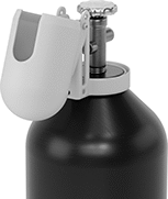 Image of ProductInUse. C (Shown Open). Front orientation. Lockouts. Gas Cylinder Lockouts, Style C.