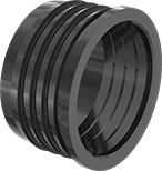 Image of Product. Male × Female. Front orientation. Pipe and Fittings. Drain, Waste, and Vent PVC Pipe Fittings for Joining Metal to Plastic, Straight Adapters, Compression Socket Male × Compression Socket Female.