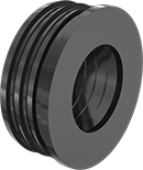Image of Product. Male × Female. Front orientation. Pipe and Fittings. Drain, Waste, and Vent PVC Pipe Fittings for Joining Metal to Plastic, Straight Reducing Adapters, Compression Socket Male × Compression Socket Female.