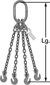 Image of Product. Front orientation. Contains Annotated. Slings. Chain Slings with Grab Hooks, 4 Legs.