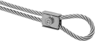 Image of ProductInUse. With Nut and Bolt. Front orientation. Easy-Install Wire Rope Clamps—Not for Lifting.