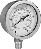 Image of Product. Front orientation. Pressure Gauges. Vibration-Resistant Drinking Water Pressure Gauges.