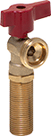 Image of Product. Solder-Socket Inlet Connection—For Hot Water. Front orientation. For Hot Water. Color-Coded Quarter-Turn Water Supply Stop Valves for Hot and Cold Water, Solder-Socket Inlet Connection × NH/NST Male Outlet Connection.