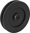Image of Product. Front orientation. Pulleys. Pulleys for Wire Rope—For Horizontal Pulling, Style D.