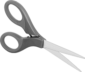 Image of Product. Style A. Front orientation. Scissors. Long-Life Lightweight Scissors, Straight Handle, Style A.
