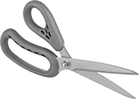 Image of Product. Style C. Front orientation. Scissors. Long-Life Fine-Point Lightweight Scissors, Offset Handle, Style C.