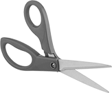 Image of Product. Style F. Front orientation. Scissors. Long-Life Lightweight Scissors, Offset Handle, Style F.