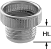 Image of Product. Front orientation. Contains Annotated. Protective Plugs. Screw In, For Round Holes, For Pipe, For Round Shapes, For Straight-Thread Fittings, Aluminum.