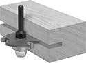 Image of ProductInUse. Front orientation. Router Bits. Router Bits for Wood Joining, Slotting Wood Joint—Uncoated Carbide-Tipped High-Speed Steel.