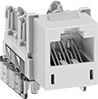 Image of Product. Front orientation. RJ45 Connectors. Unshielded Punch-Down RJ45 Connectors.