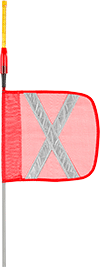 Image of Product. Front orientation. Safety Flags. Threaded Rod End, X-Pattern, With Light.