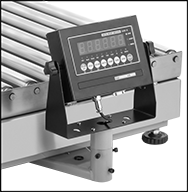 Image of Product. Display Mounted to Scale. Front orientation. ZoomedIn view. Contains Border. Scales. Legal-for-Trade Inline Conveyor Scales, Roller Conveyor.