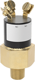 Image of Product. Top orientation. Fixed Setpoint Pressure Switch, Screw Terminals, 1/4 NPT Male Connection, 50 PSI Setpoint.