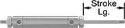 Image of Attribute. Extended Right. Front orientation. Contains Annotated. Air Cylinders. Double-Ended Round Body Air Cylinders.