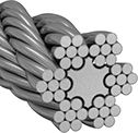 Image of Product. 6 × 7 Fiber Core. Front orientation. Wire Rope. Nonsparking Wire Rope, 6 × 7 Fiber Core Wire Rope.