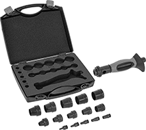 Image of Product. Front orientation. Hole Punches. Quick-Release Hammer-Driven Gasket and Washer Hole Punch Sets.