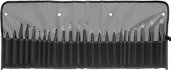 Image of Product. 24-Piece Set in Pouch. Front orientation. Pin Removal Punches. Punch and Chisel Sets, 24 Pieces, Pouch.