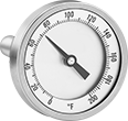 Image of Product. Front orientation. Thermometers. Heavy Duty Threaded Thermometers with Thermowell.
