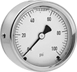 Image of Product. Front orientation. Pressure Gauges. Vibration-Resistant Pressure Gauges, Single Scale, Center-Back Connection.