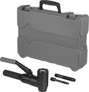 Image of Product. Front orientation. Hole Punch Drivers. Right-Angle Hydraulic Drivers for Stud-Driven Hole Punches.