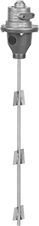 Image of Product. Front orientation. Mixers. Thread-In Air-Powered Mixers for Drums, 3 Propellers.