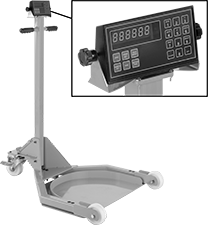 Image of Product. Front orientation. Contains Inset. Scales. Weighing and Counting Drum Dolly Scales.